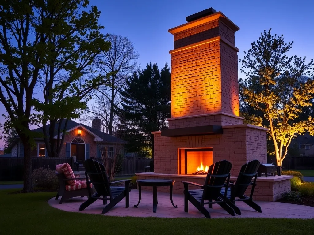 Outdoor Fireplace in Morristown, NJ by Panthera Pavers